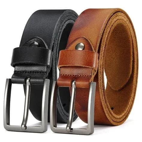 Plain leather belts