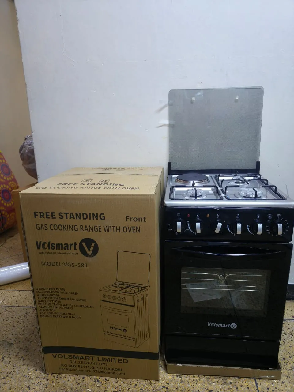Volsmart Standing Cooker (50x55) - 3 Gas + 1 Electric