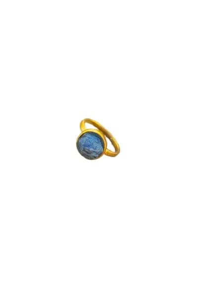 BLUE/GOLD STONE RING