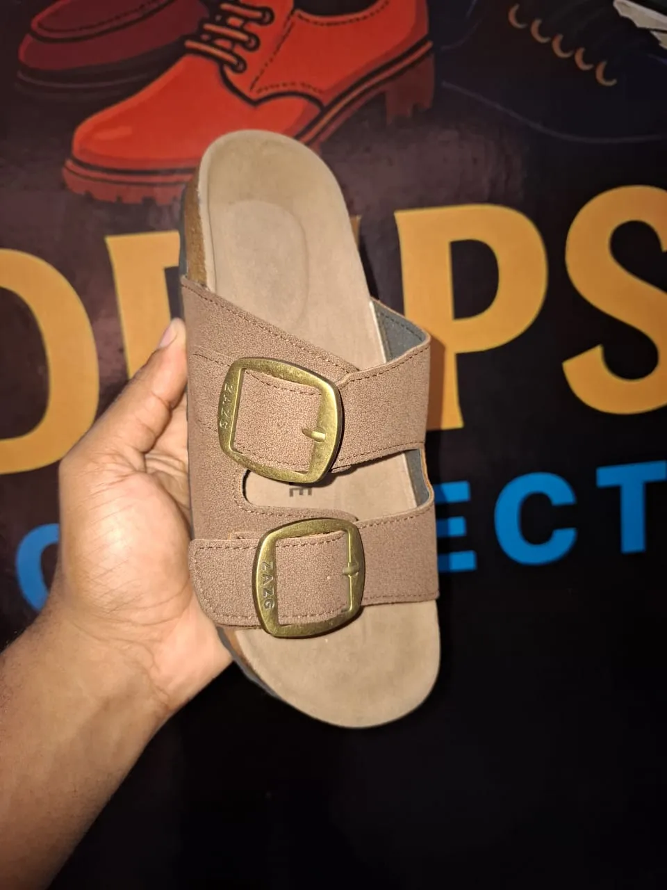 Brown Leather Open-Style Sandals (Sizes 40 to 45)