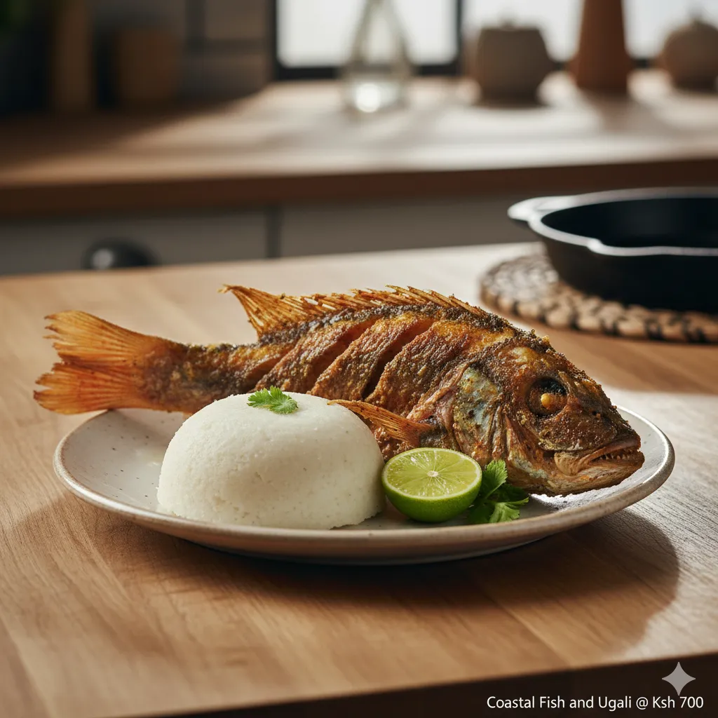 Coastal fish and ugali