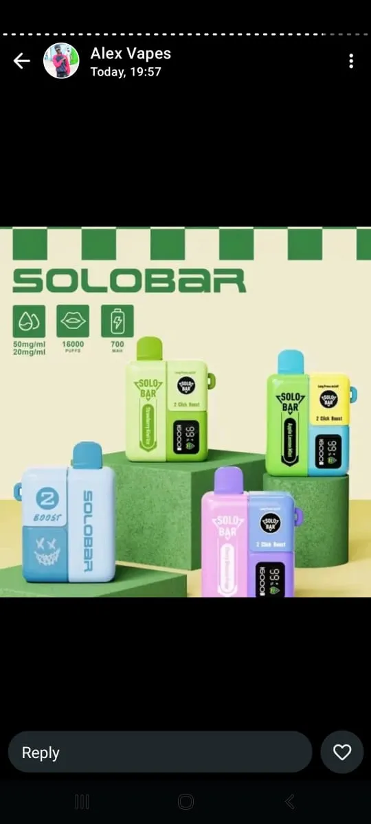 Solo Bar Rechargeable Disposable Vape (16000 Puffs)