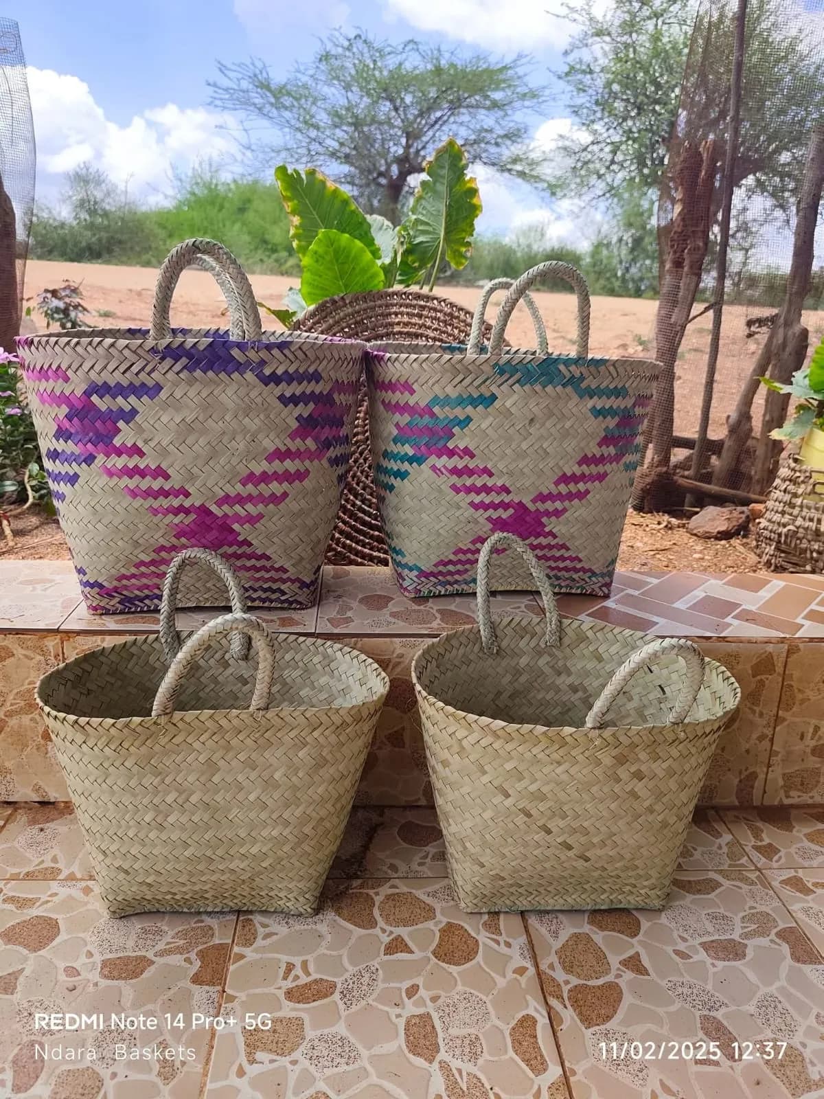 Handwoven picnic basket/ shopping basket
