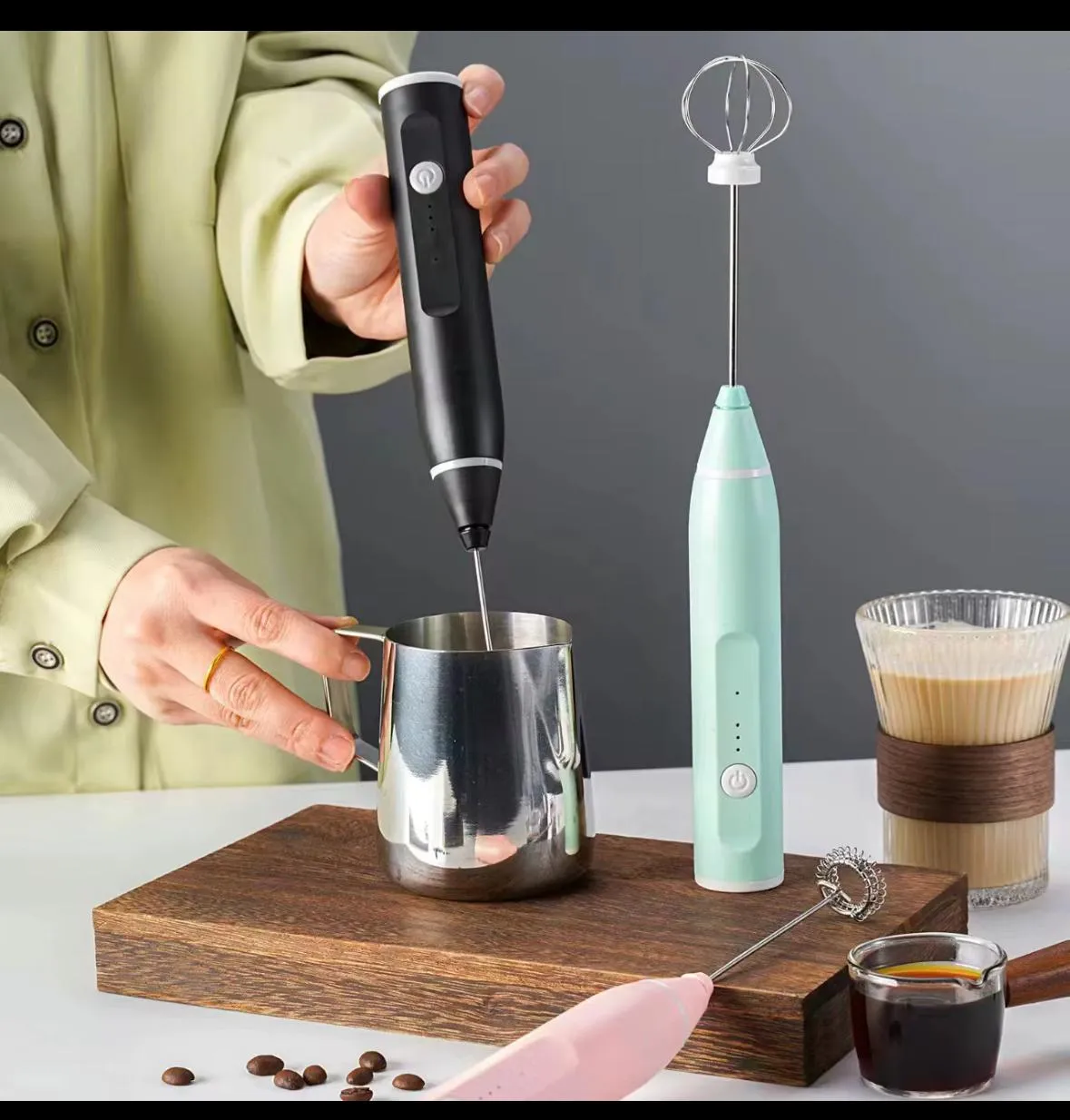 Adjustable speed milk frother