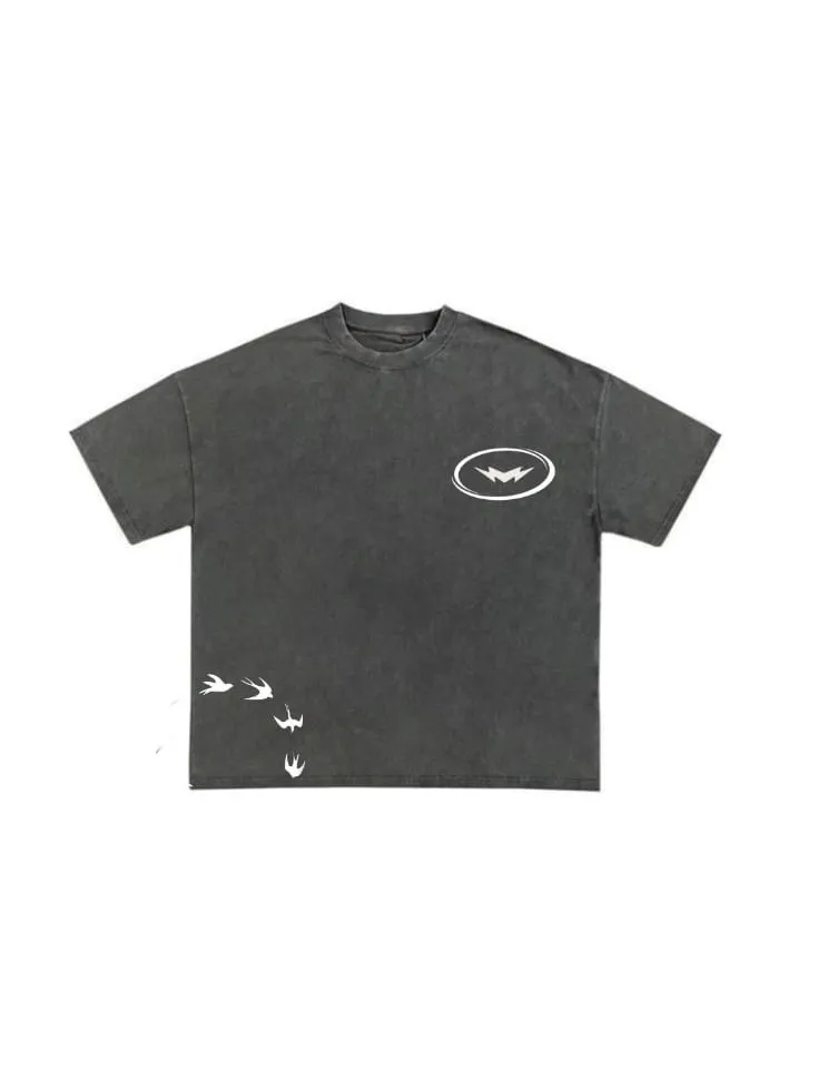 M'AYCRE Acid Wash T-shirt (Front View, Alt Logo)