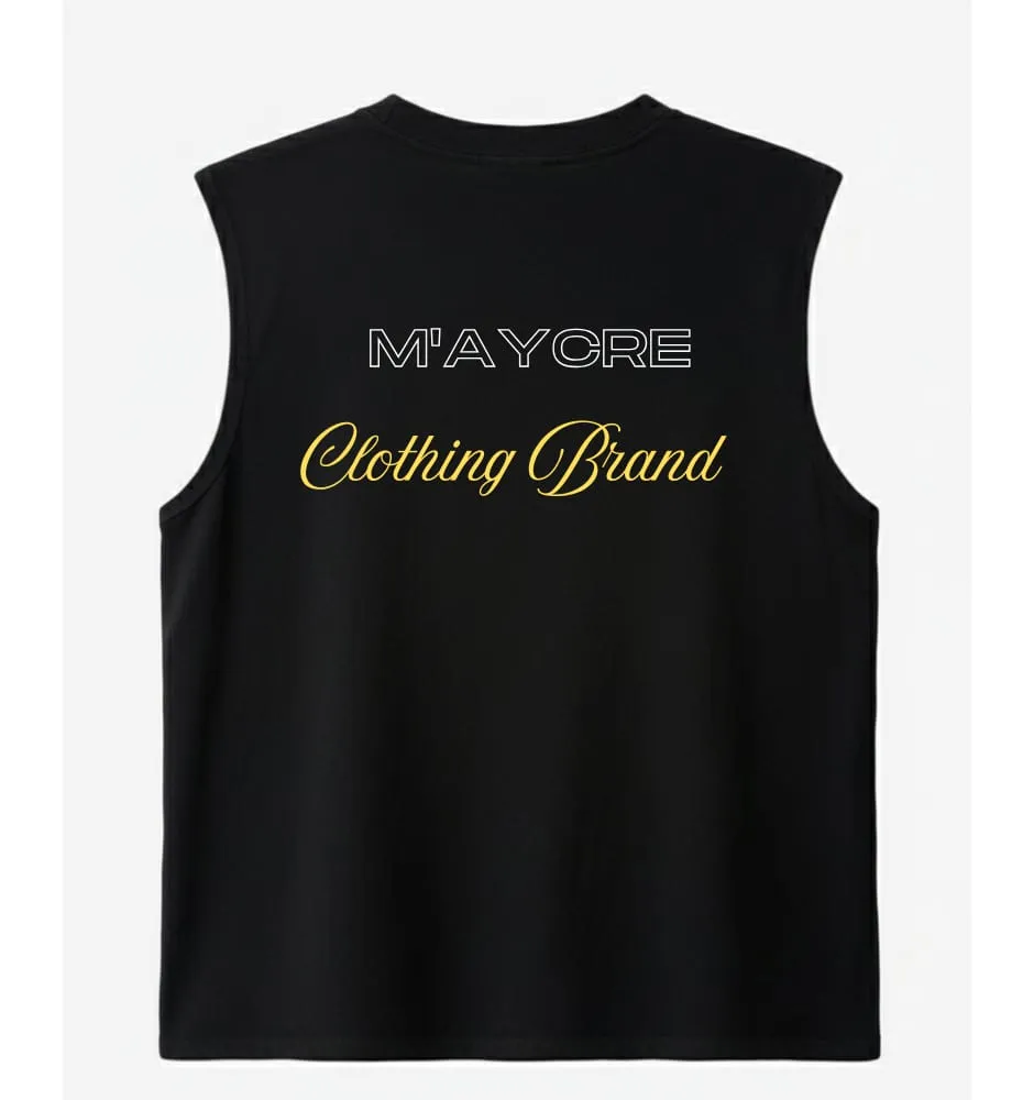 M'AYCRE Unisex Tank Top (Back View, Yellow Text)