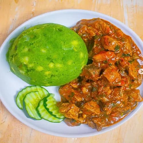 Mukimo with beef stew