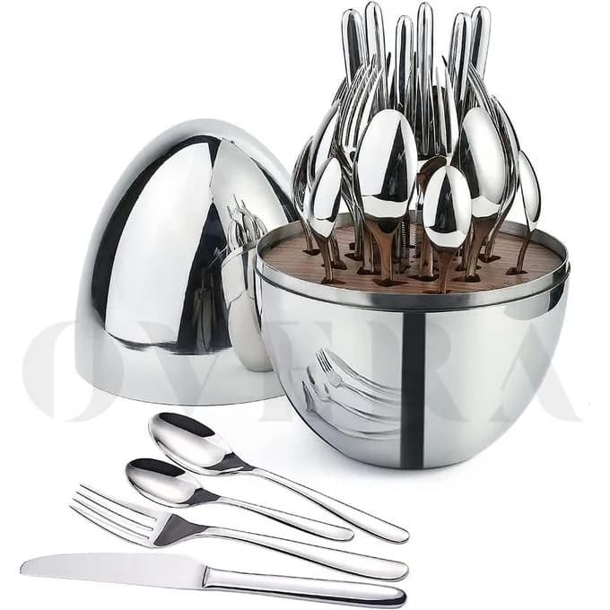 Stainless Steel Egg-Shaped Cutlery Set