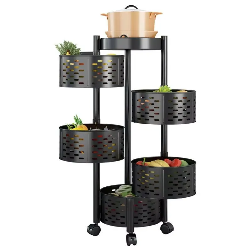 Movable Rotating Kitchen Storage Cart