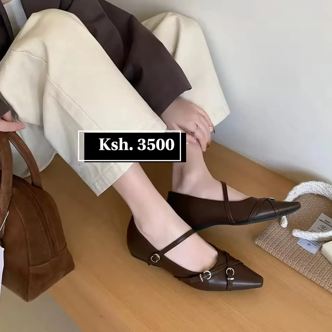 Vintage Brown Mary-Jane Flats