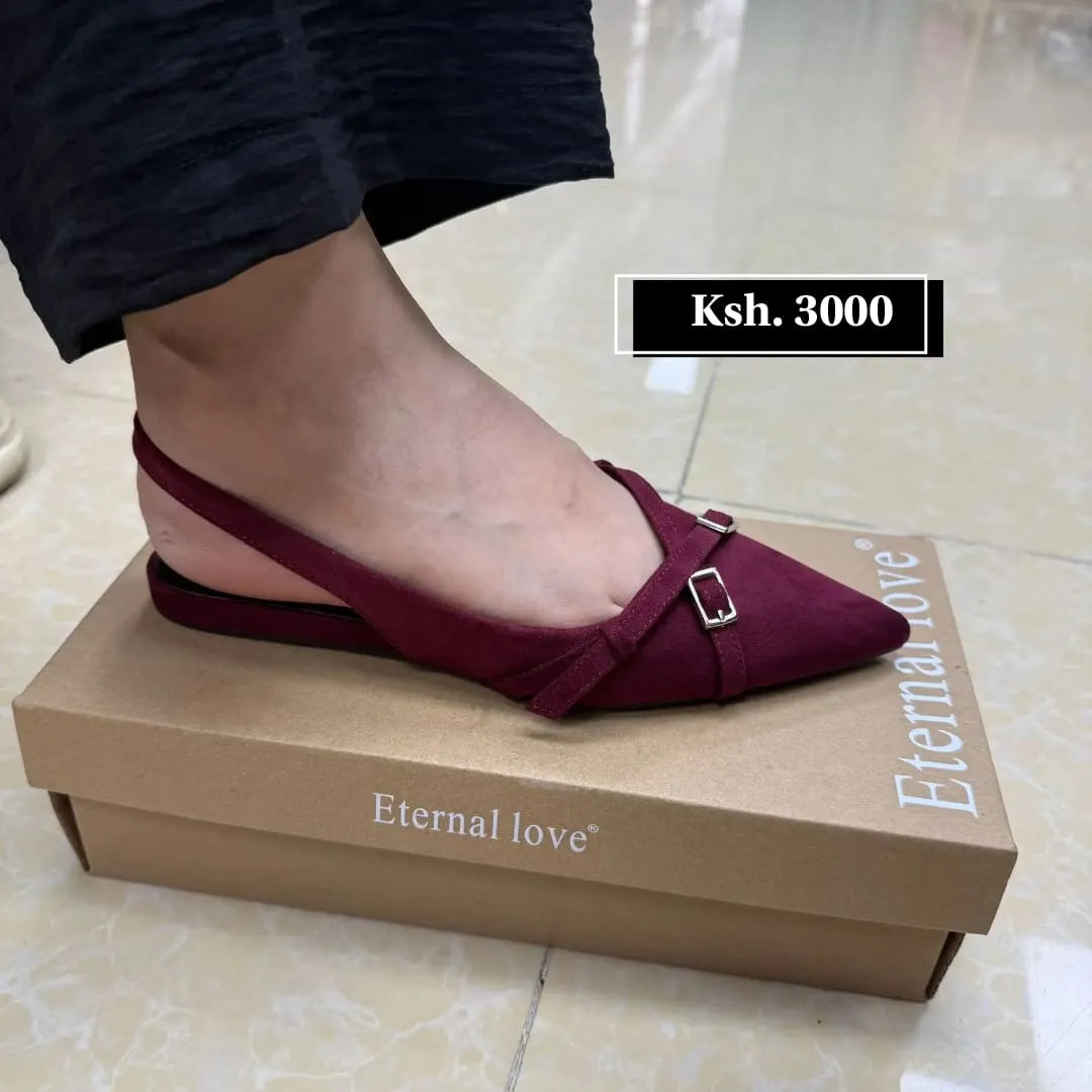 Elegant Burgundy Slingback Flats