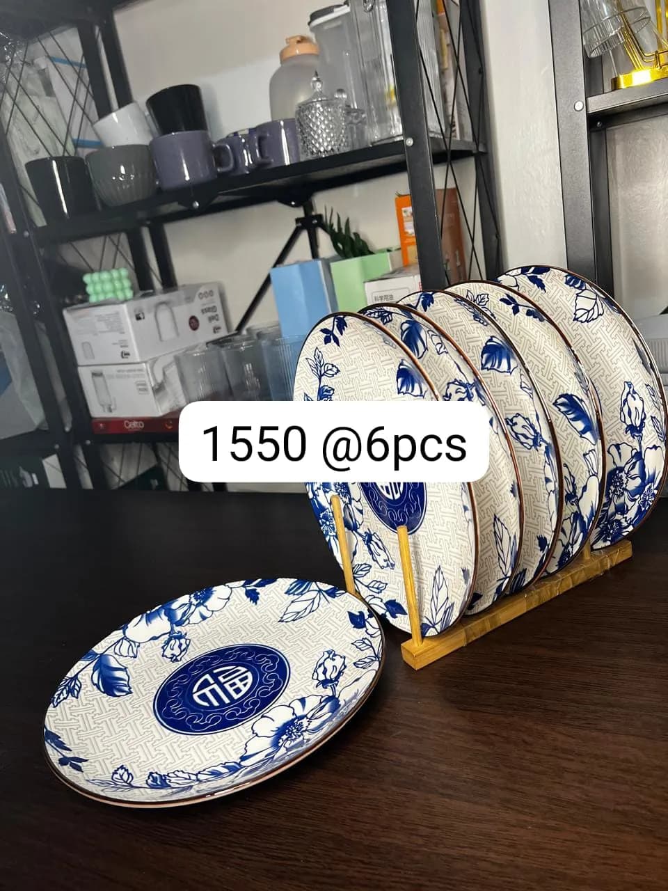 • Blue Blossom Ceramic Plate Set (6pcs)
