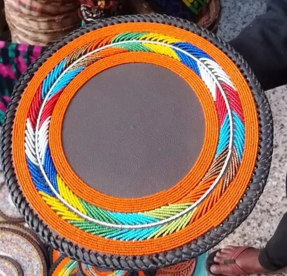 Maasai Beaded Leather Table Mat