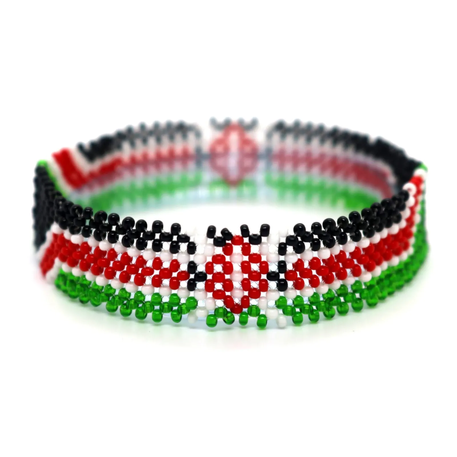Kenyan flag hand made beaded bracelet