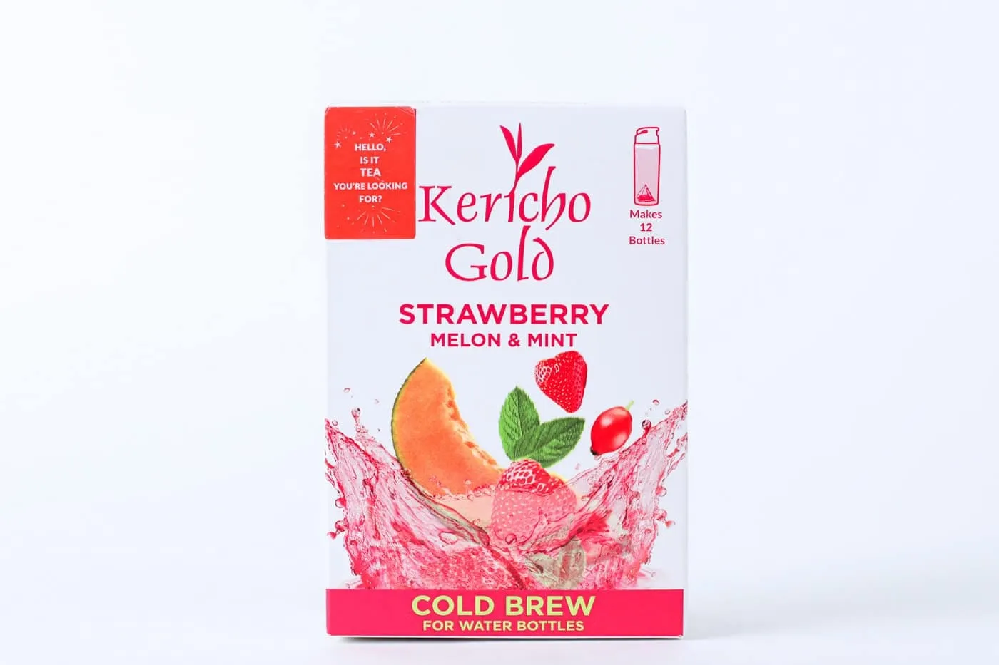 Kericho Gold Cold Brew – Strawberry, Melon & Mint (12 Bags – Pyramid)