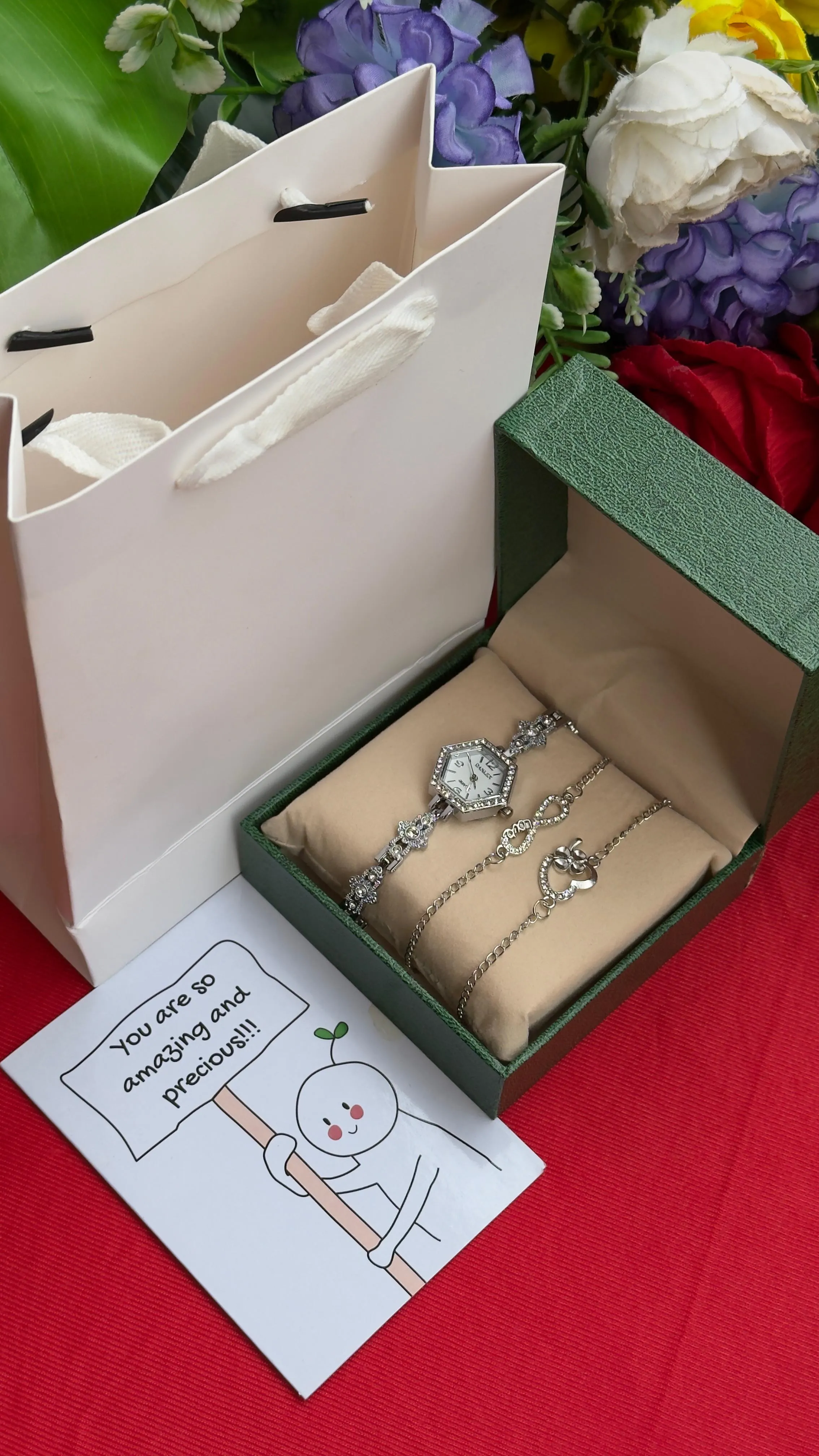Valentine's Ladies Gift Set - "You Are Precious" Romantic Present with Engraving, Special Valentine's Day Gift ---