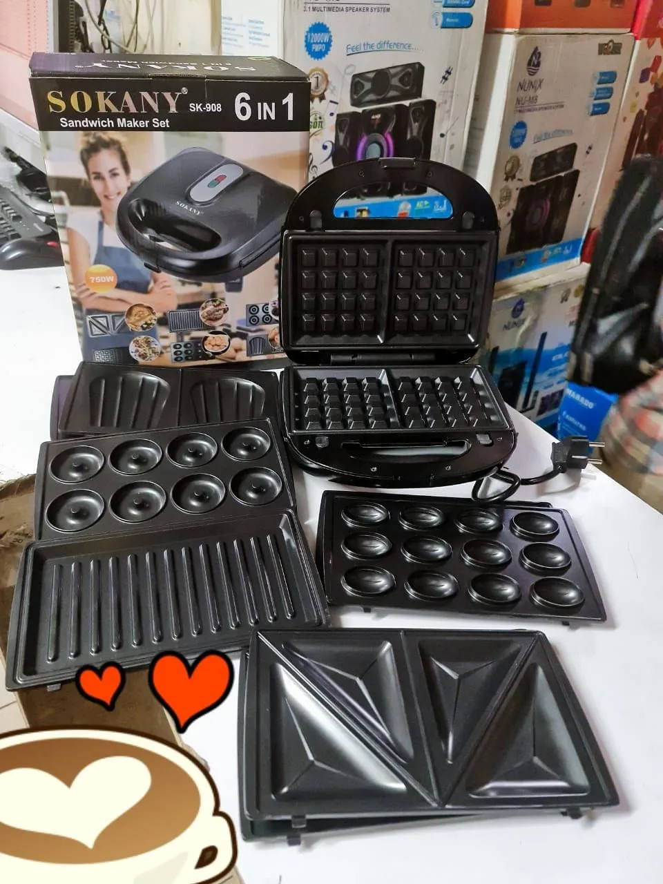 Sokany 6-in-1 Sandwich Maker Set