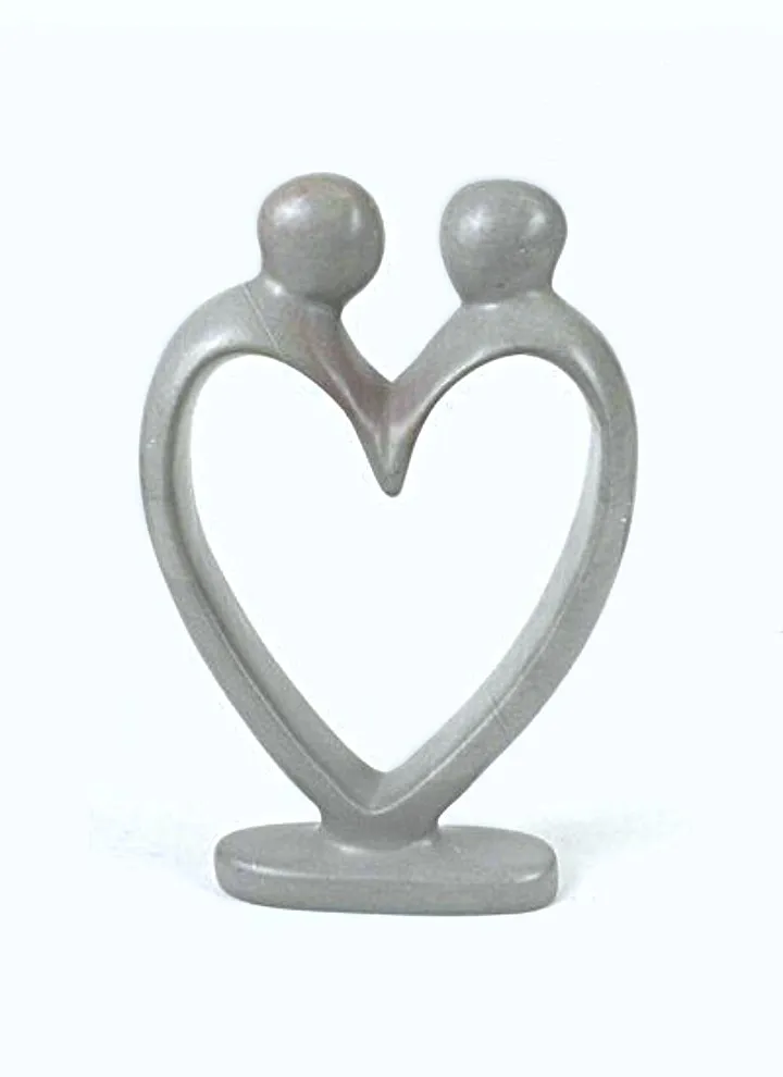 Soapstone Lovers Heart Sculpture