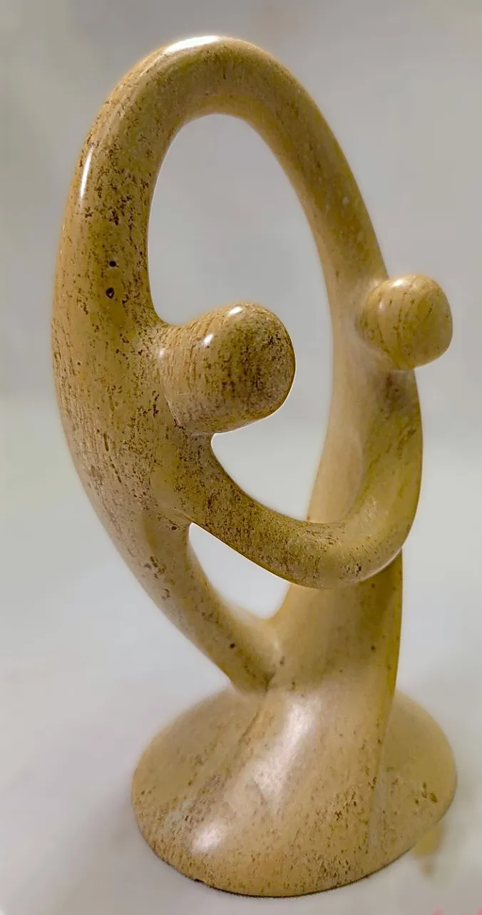 Abstract Dancing Couple Soapstone Sculpture