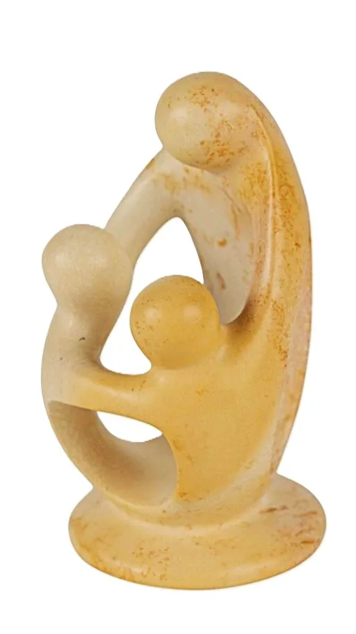 Family of Three Soapstone Sculpture