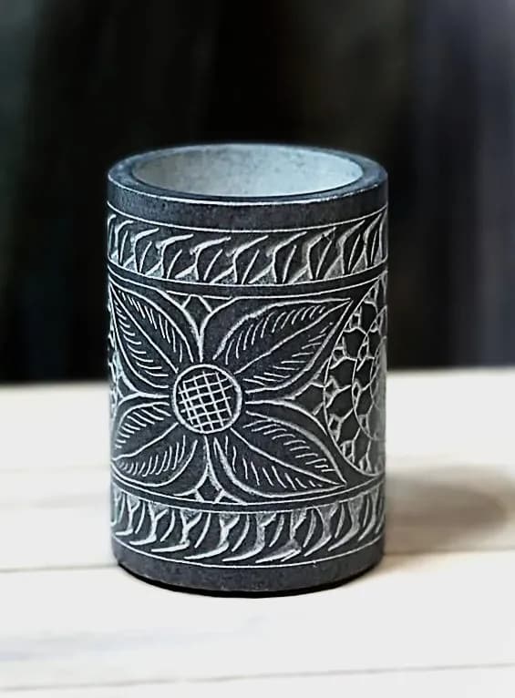Hand-Carved Floral Holder