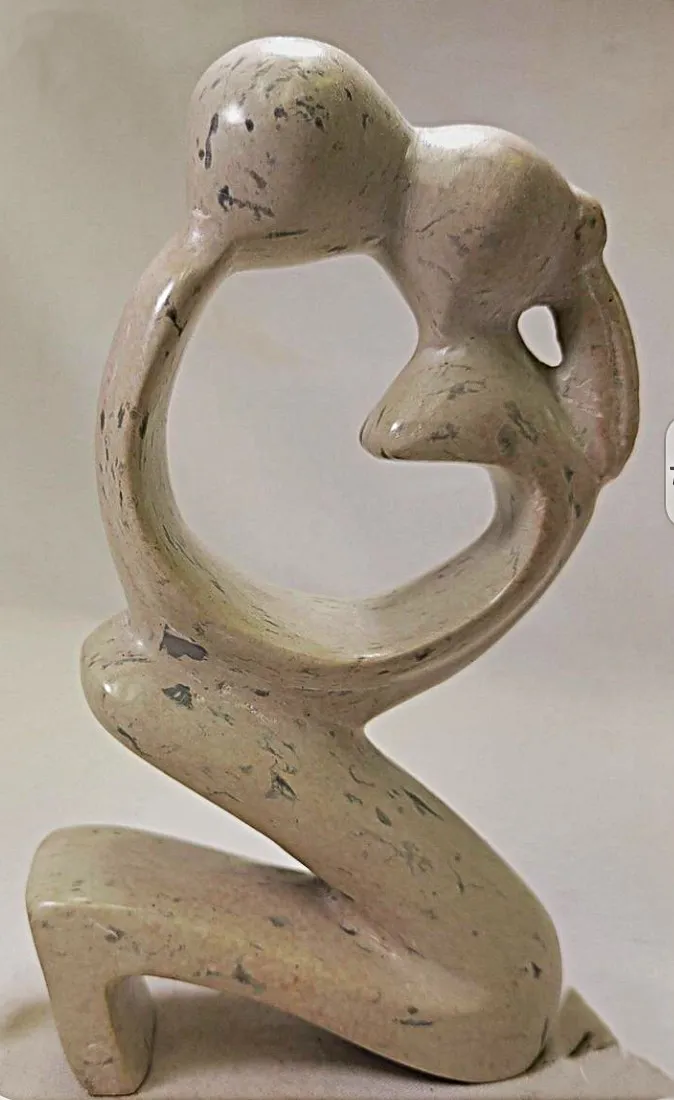 Kneeling Lovers’ Soapstone Sculpture