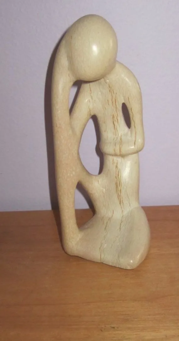 Abstract Embrace Sculpture – Thinker