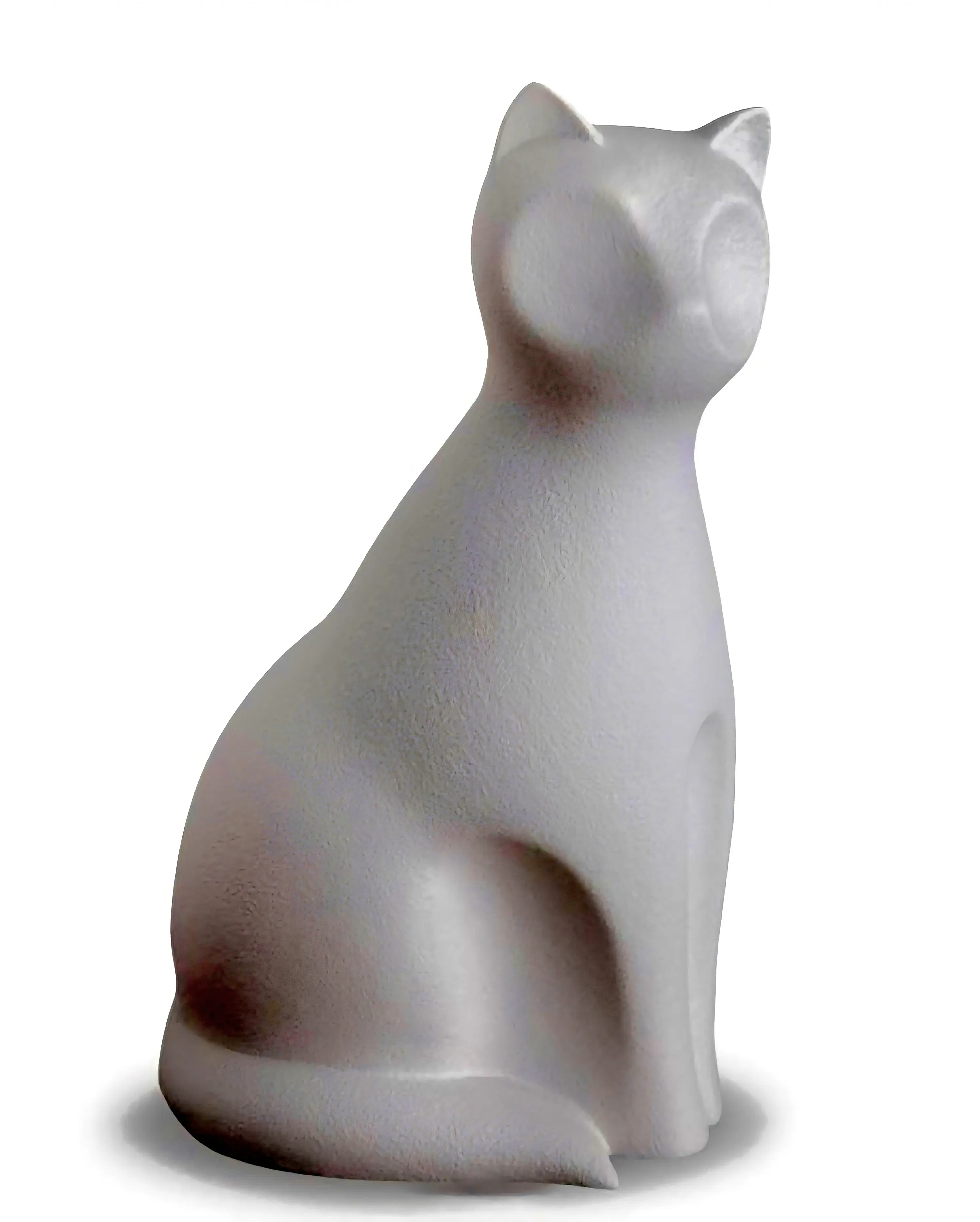 Hand-Carved Soapstone Fluffy Cat Sculpture