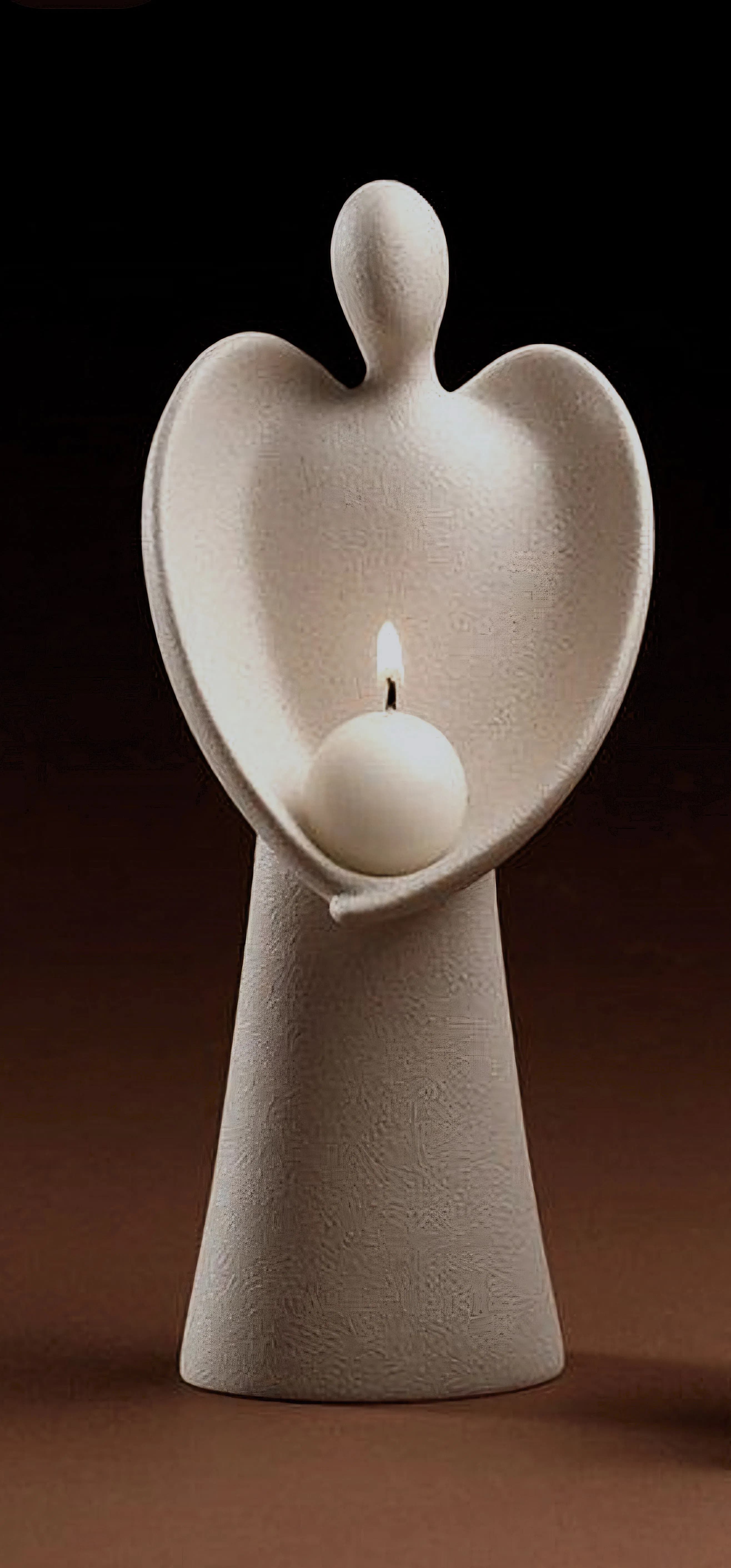 Angel Candle Holder Soapstone Sculpture