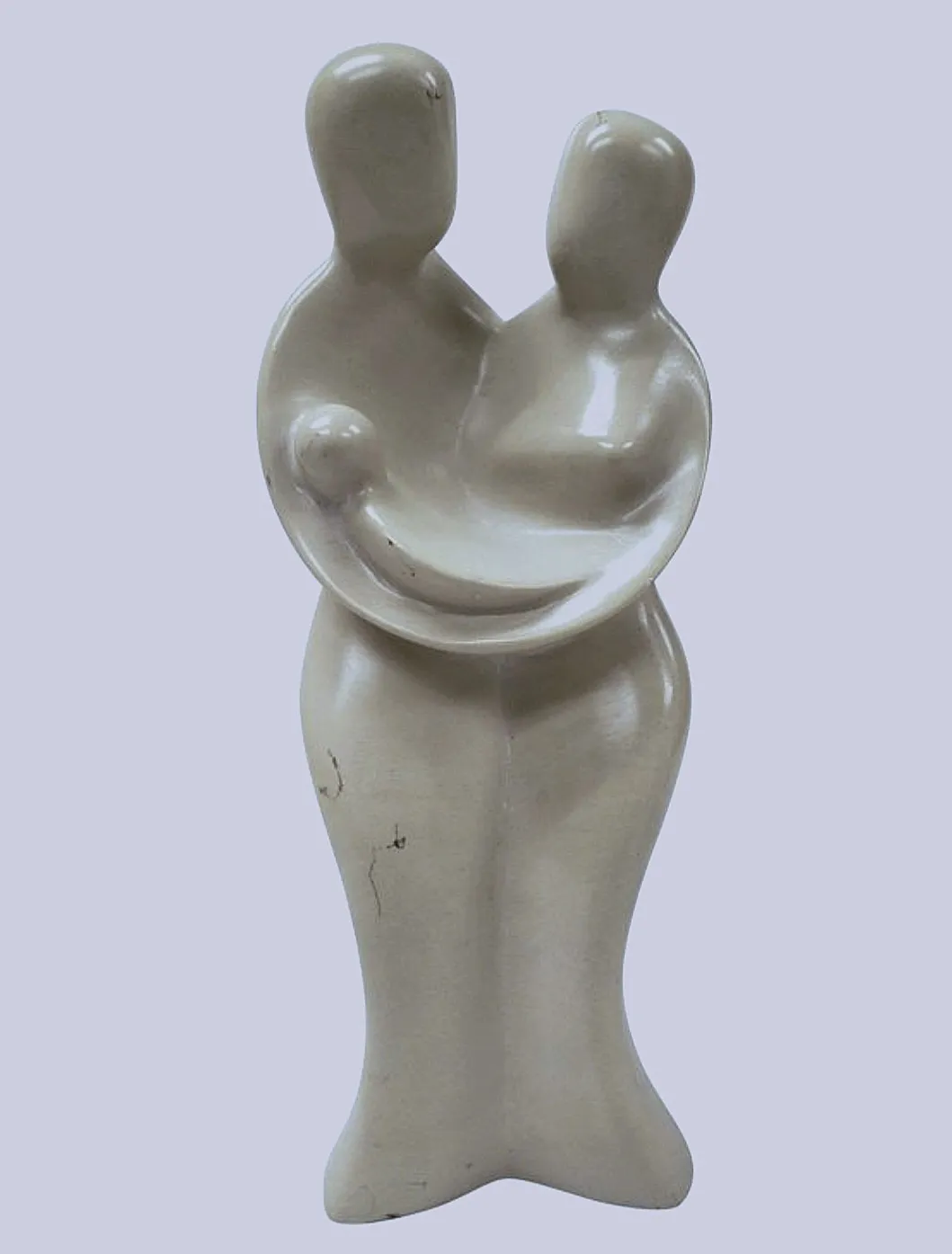 Family of Three Soapstone Sculpture (Mini – Cream)