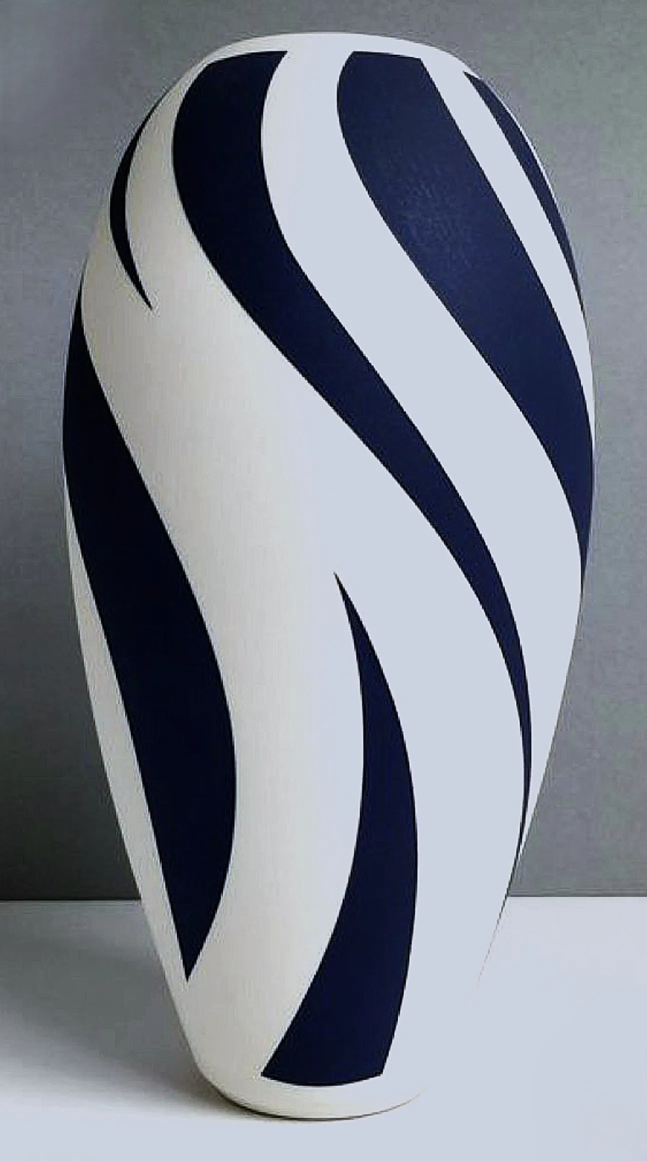 Hand-Painted Soapstone Flower Vase – Zebra Wave Print