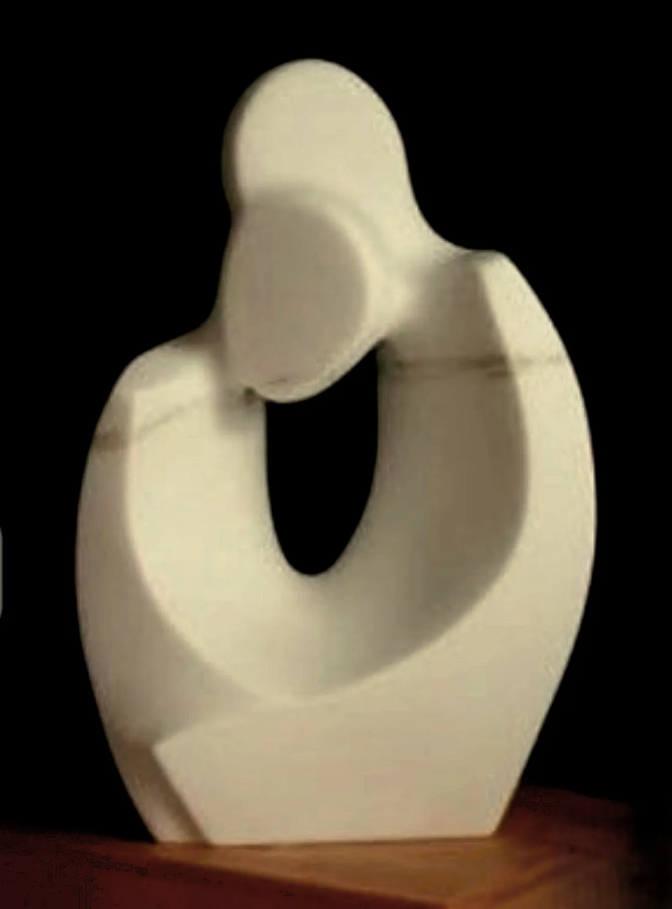 Abstract Lovers Soapstone Sculpture – Eternal Embrace