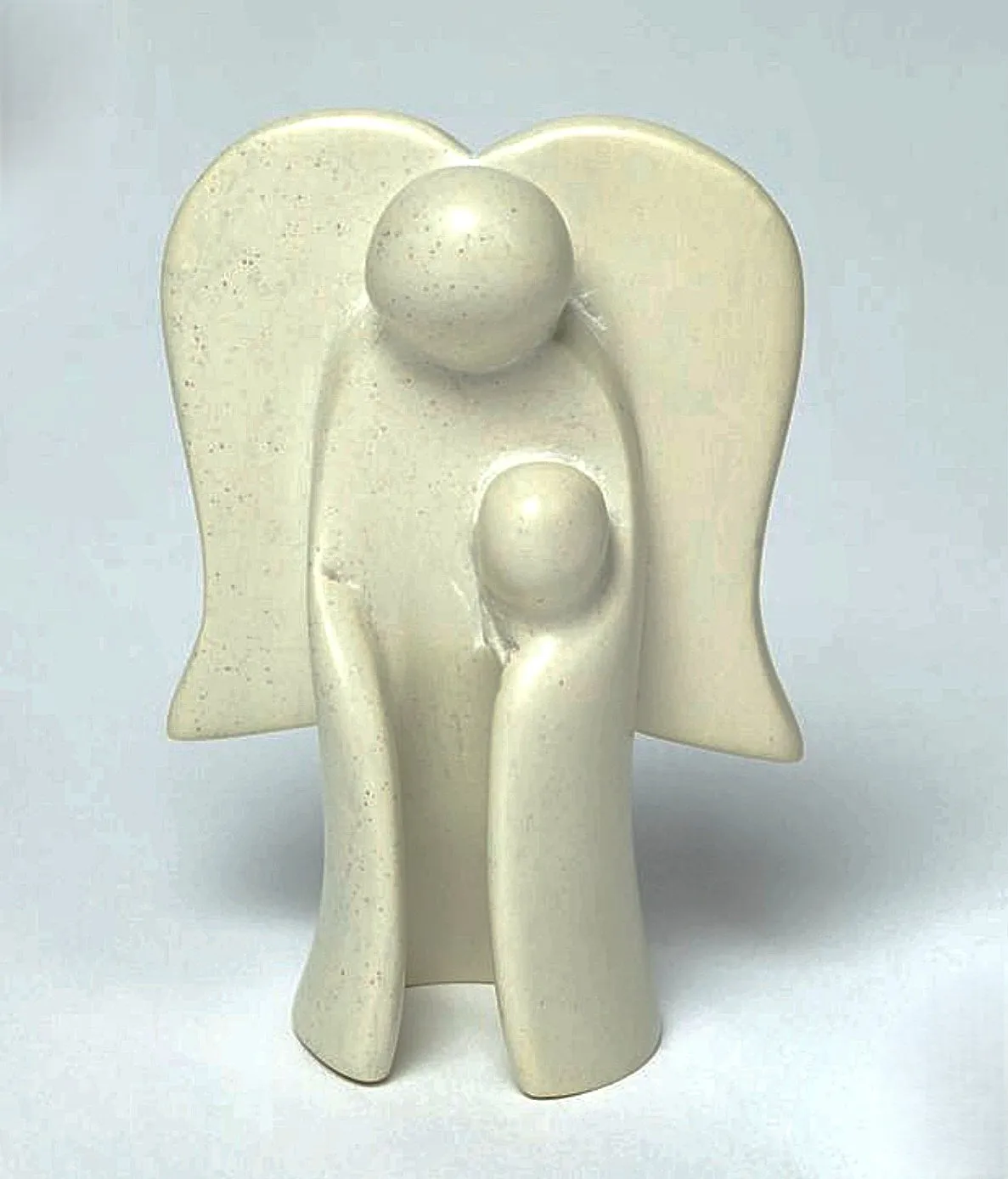 Mini Guardian Angel Sculpture – Abstract White Décor