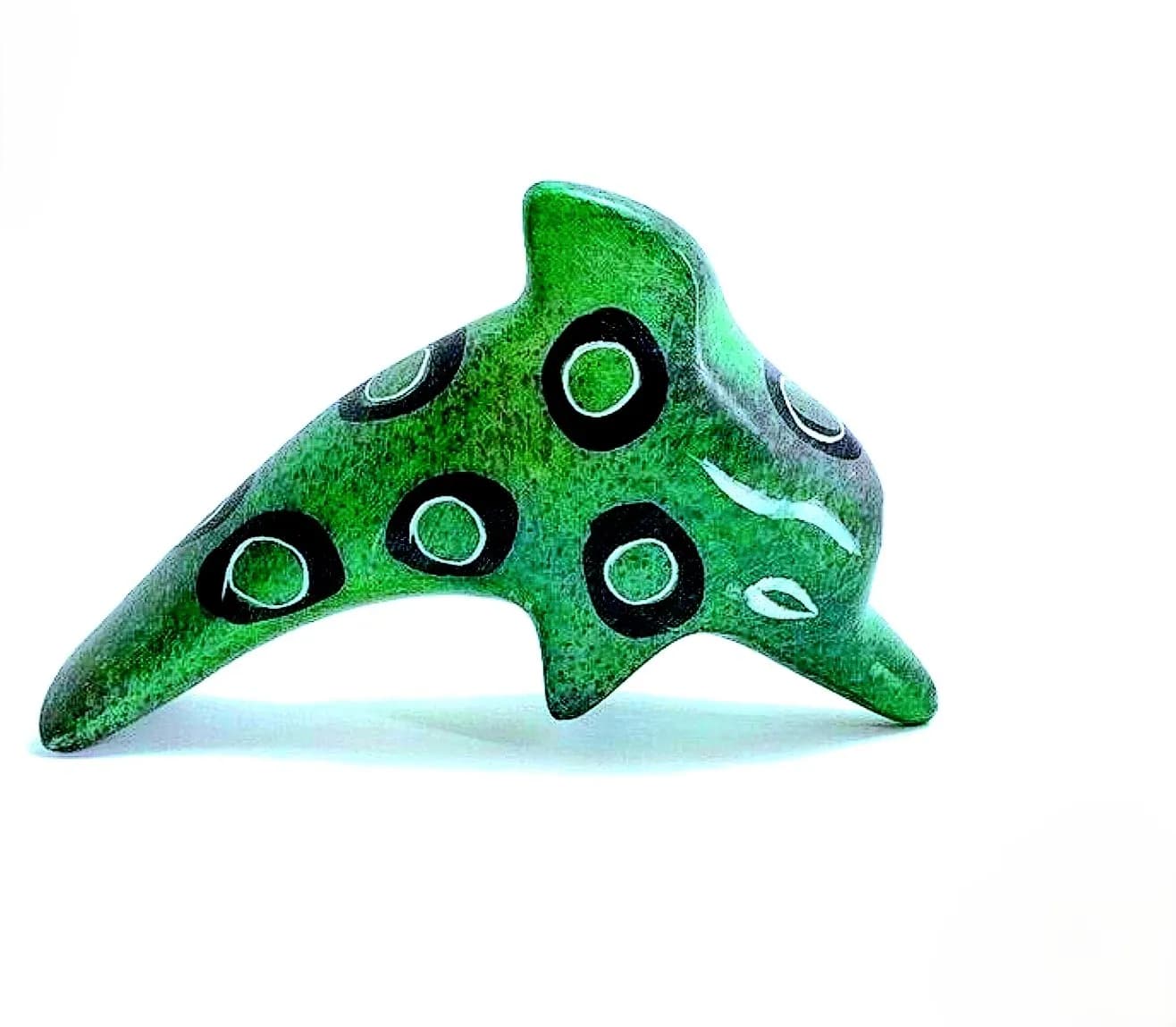 Green and Yellow Dolphins Soapstone Sculpture (Mini)